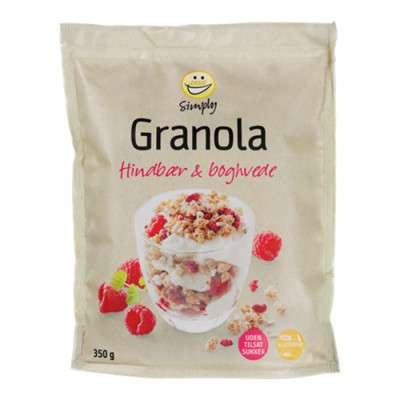 Granola med hindbær og boghvede fra easis